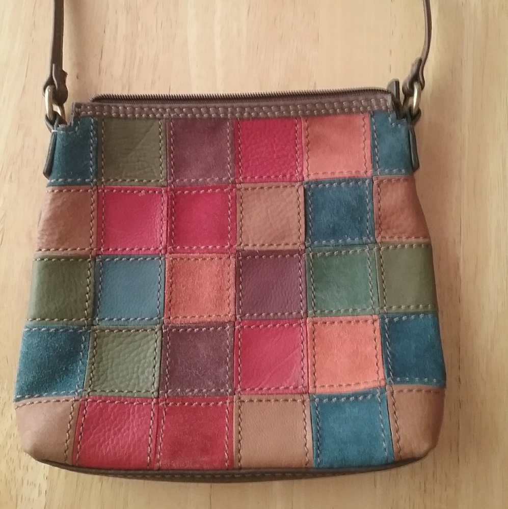 Patchwork Leather Fossil Crossbody/Sling Purse
